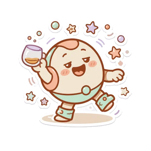 Illustration of the Drunk Mode (DRUNK) SBTI personality type