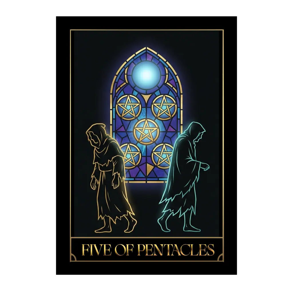 Five of Pentacles tarot card