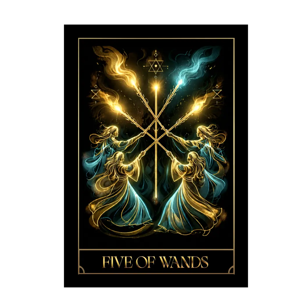 Five of Wands tarot card