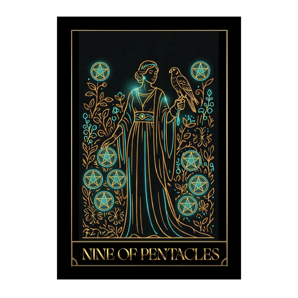 Nine of Pentacles tarot card
