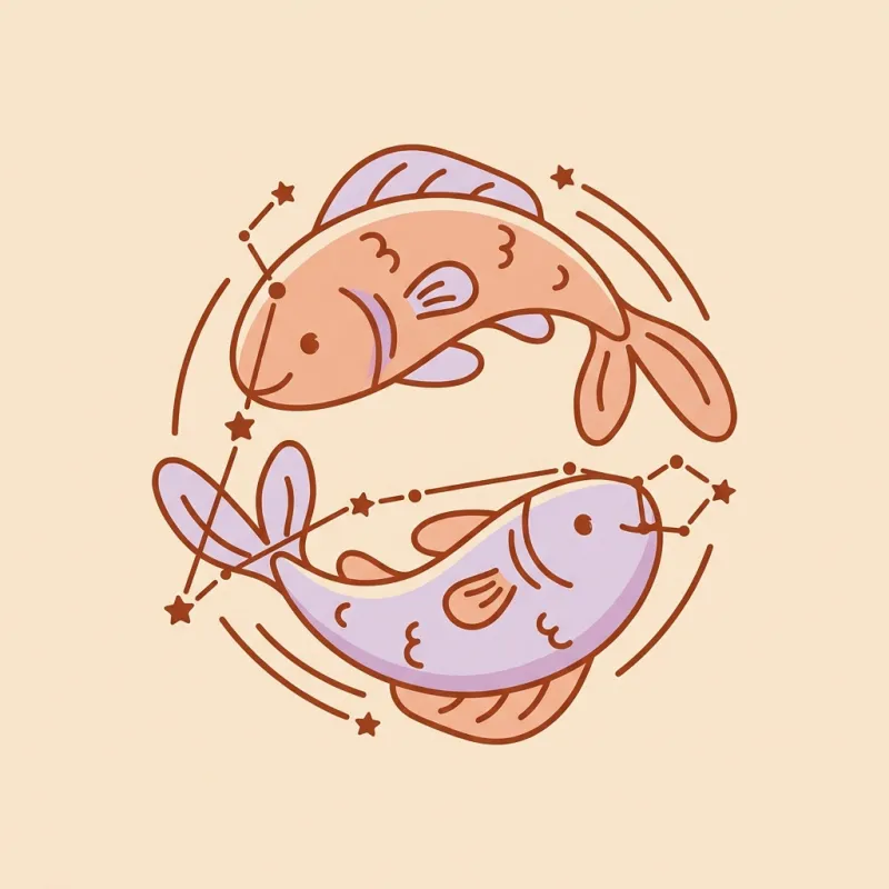 Pisces zodiac illustration